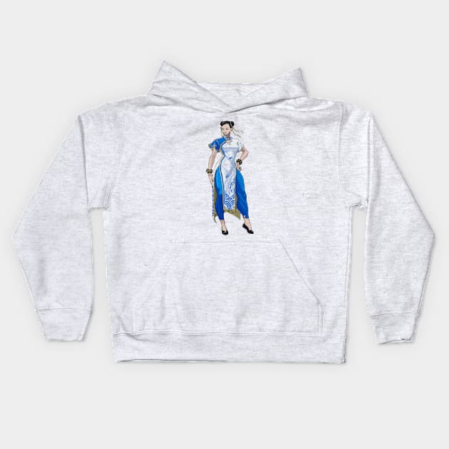 Chun Li - Street Fighter 6 Kids Hoodie by universepod